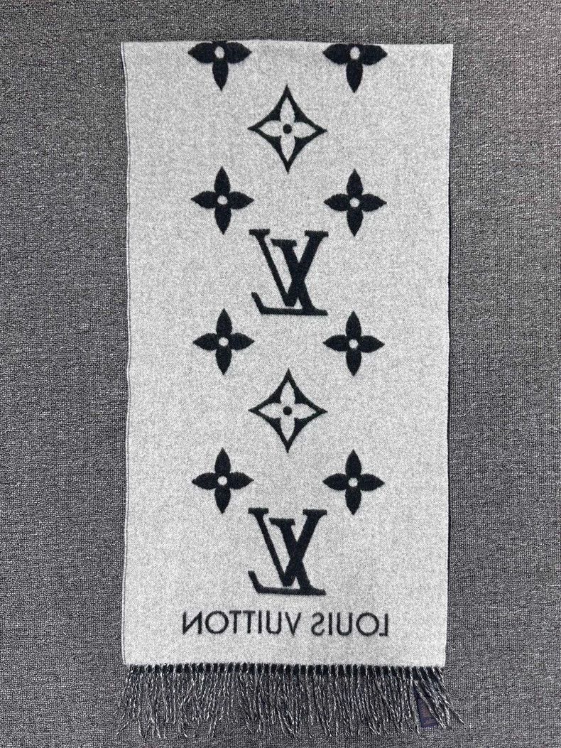 Louis Vuitton Reykjavik Double-Sided Cashmere Fringed Scarf Size ONE SIZE - 3 Thumbnail