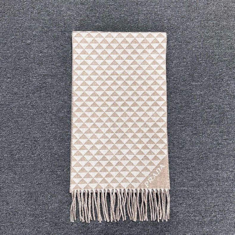 Prada Beige triangle logo scarf by PRADA Size ONE SIZE - 2 Thumbnail