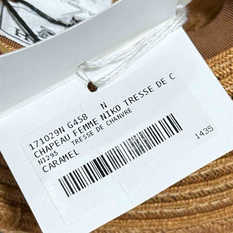 Hermes Embroidered Logo Woven Straw Hat Hermès Size ONE SIZE - 7 Thumbnail