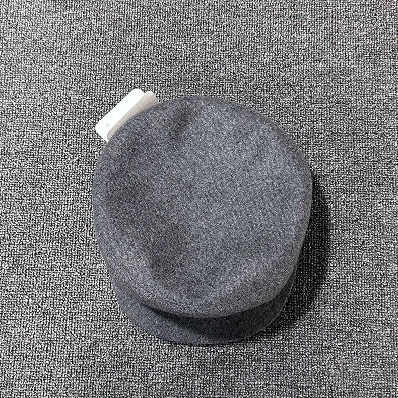 Hermes Gray Logo Cashmere Hat by HERMES Size ONE SIZE - 3 Thumbnail