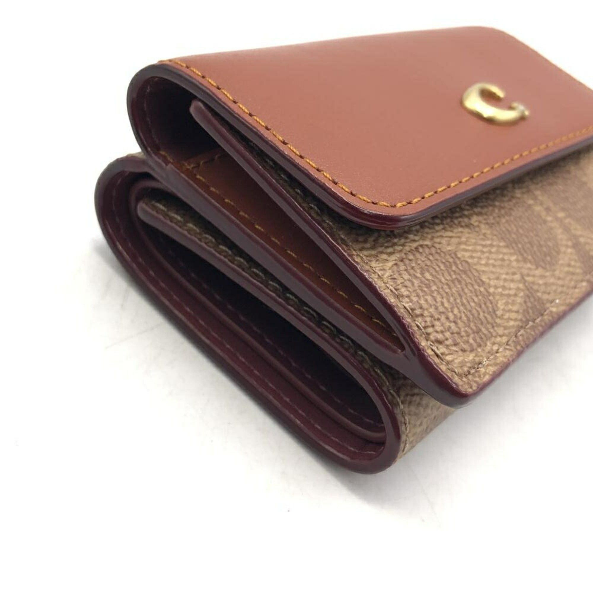 Coach COACH Signature Canvas Mini Tri-fold Wallet CM438 Coach Size ONE SIZE - 3 Thumbnail