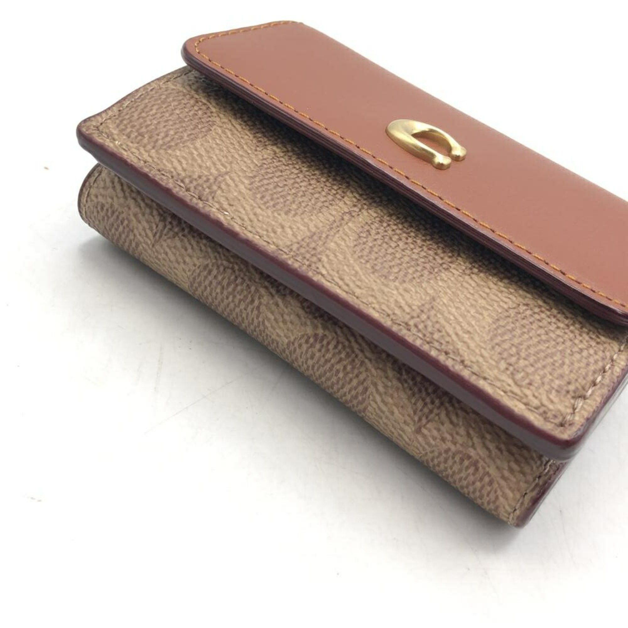 Coach COACH Signature Canvas Mini Tri-fold Wallet CM438 Coach Size ONE SIZE - 4 Thumbnail