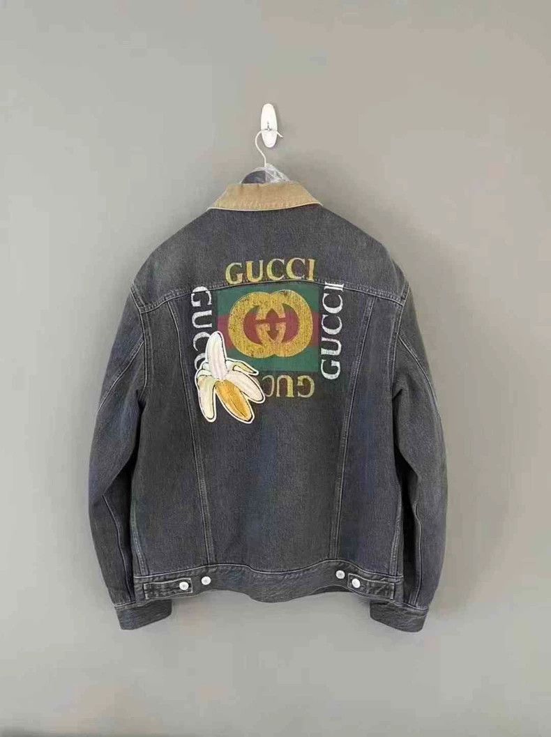 Gucci Gucci Denim Jacket with Pig and Banana Size US L / EU 52-54 / 3 - 2 Thumbnail