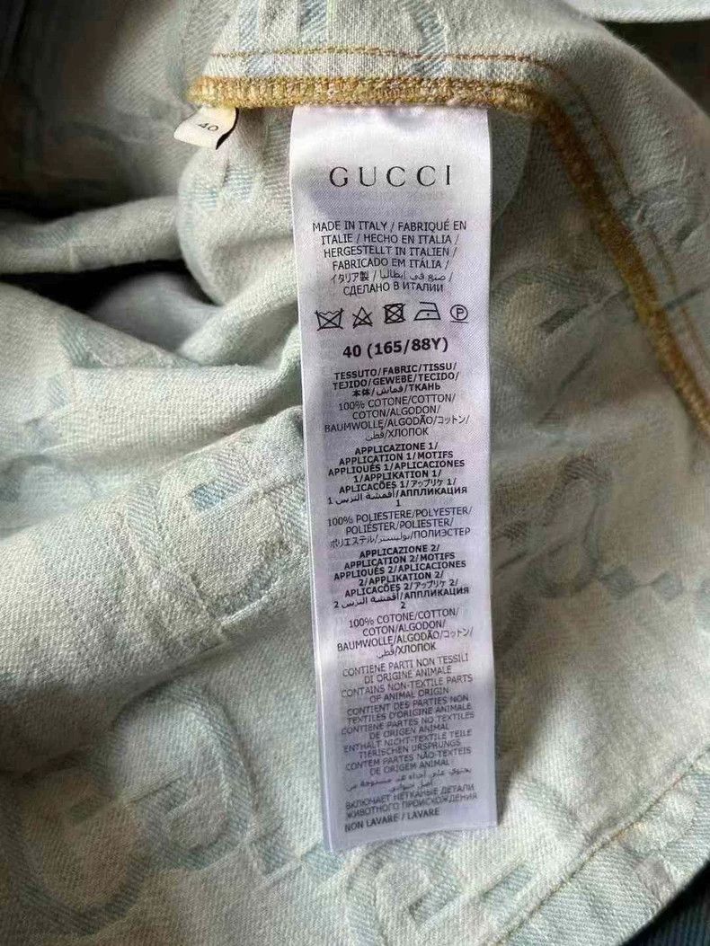 Gucci Gucci Denim Shirt with Logo Print Size US M / EU 48-50 / 2 - 4 Thumbnail