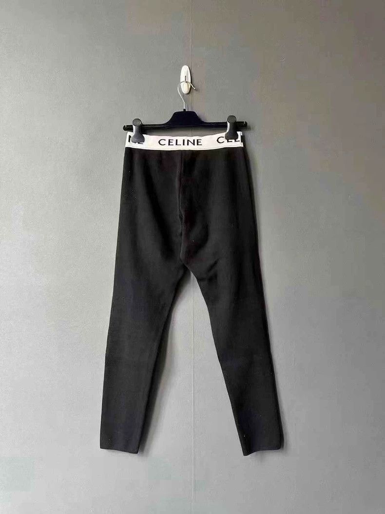 Celine Celine Black Leggings with White Logo Band Size US 26 / EU 42 - 2 Thumbnail