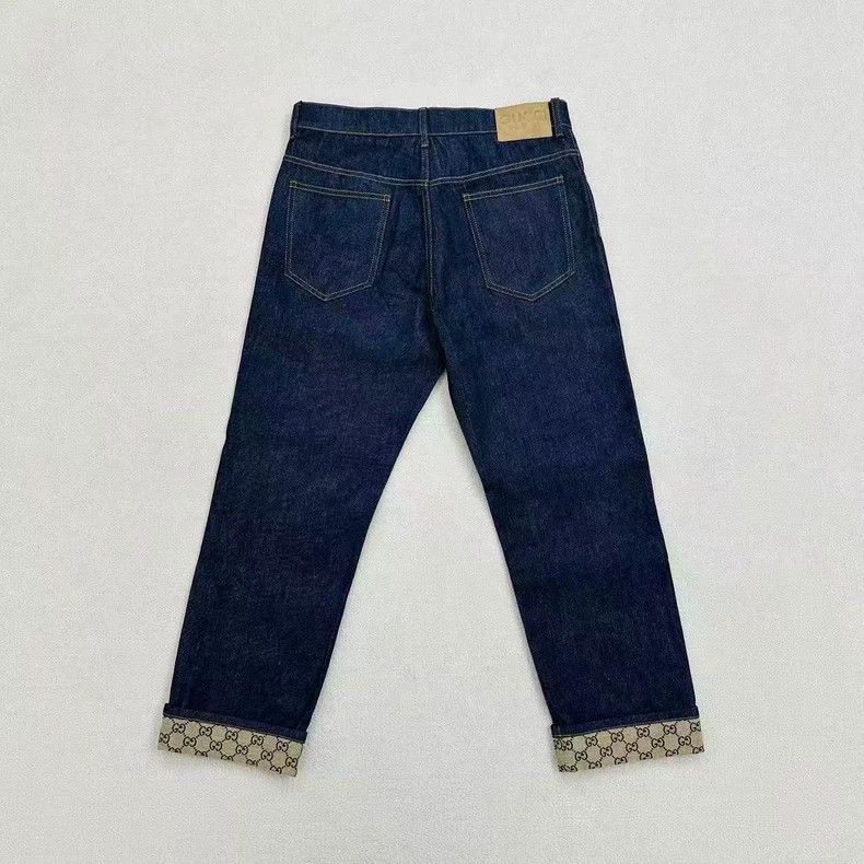 Gucci Gucci Denim Pants with Logo Print Size US 34 / EU 50 - 2 Thumbnail