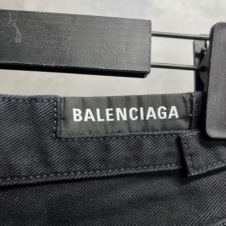 Balenciaga Black Wide Leg Denim Pants by Balenciaga Size US 26 / EU 42 - 5 Thumbnail