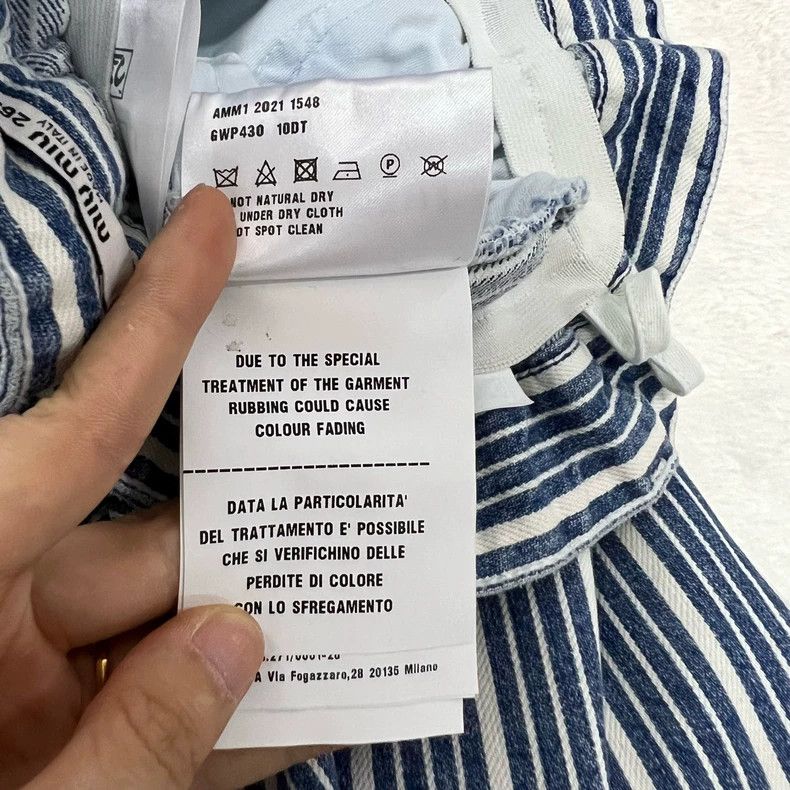Miu Miu Miu Miu Blue White Striped Long Pants Size US 26 / EU 42 - 4 Thumbnail
