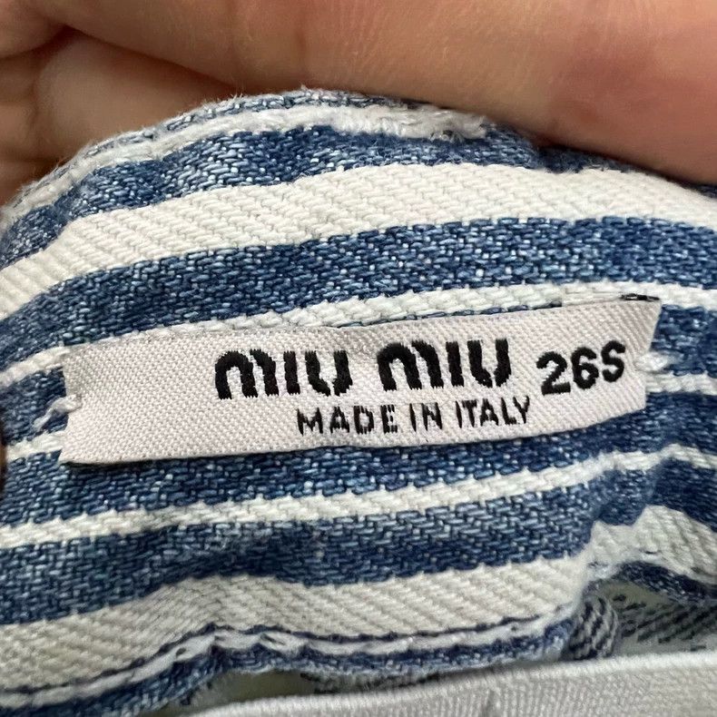 Miu Miu Miu Miu Blue White Striped Long Pants Size US 26 / EU 42 - 3 Thumbnail