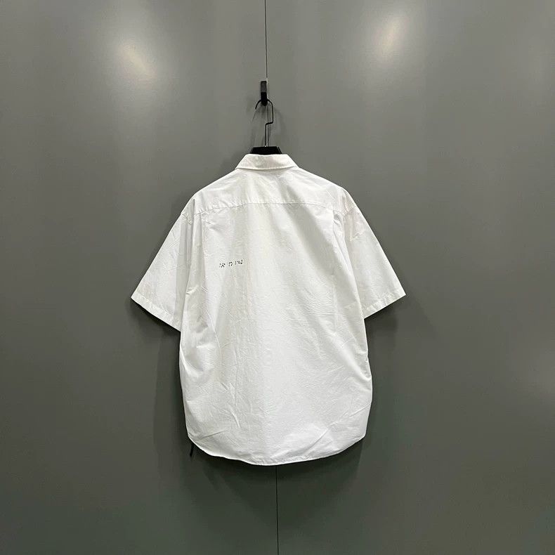 Balenciaga Balenciaga White Short Sleeve Shirt with Logo Size US M / EU 48-50 / 2 - 2 Thumbnail