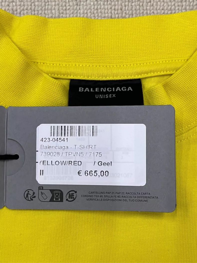Balenciaga Balenciaga Darkwave T-Shirt Oversized Yellow Size US L / EU 52-54 / 3 - 6 Thumbnail