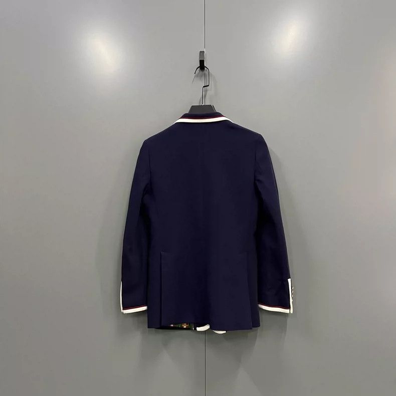 Gucci GUCCI Navy Blazer with Red Trim Size US M / EU 48-50 / 2 - 2 Thumbnail