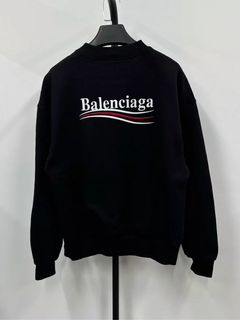 Balenciaga Balenciaga Embroidered Black Sweatshirt Size US XXS / EU 40 - 2 Thumbnail