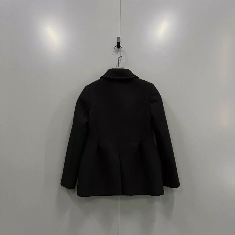 Miu Miu Miu Miu Black Double-Breasted Coat Size 40 Size US M / EU 48-50 / 2 - 2 Thumbnail