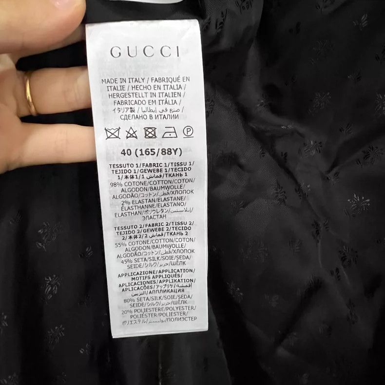Gucci GUCCI Black Velvet Brooch Suit Jacket Size US M / EU 48-50 / 2 - 5 Thumbnail
