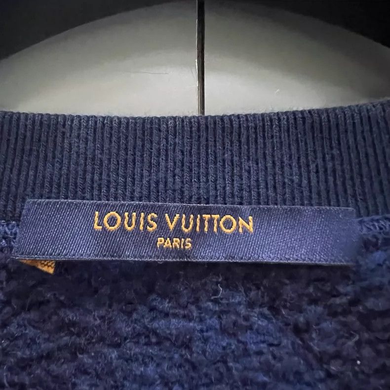 Louis Vuitton Louis Vuitton Blue Velvet Logo Sweatshirt Size US M / EU 48-50 / 2 - 4 Thumbnail