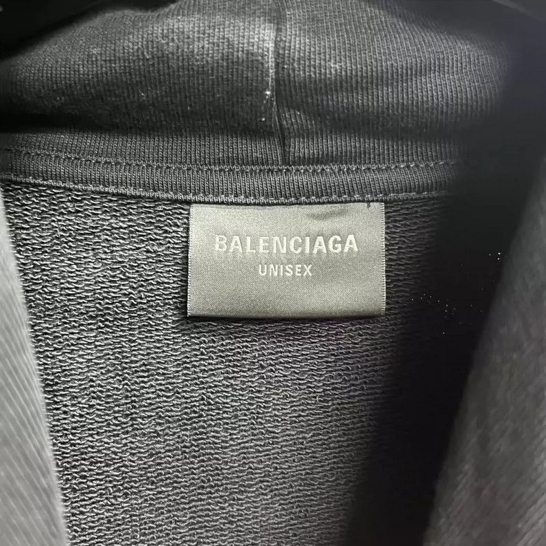 Balenciaga Balenciaga Black Logo Hooded Sweatshirt Size US XL / EU 56 / 4 - 3 Thumbnail