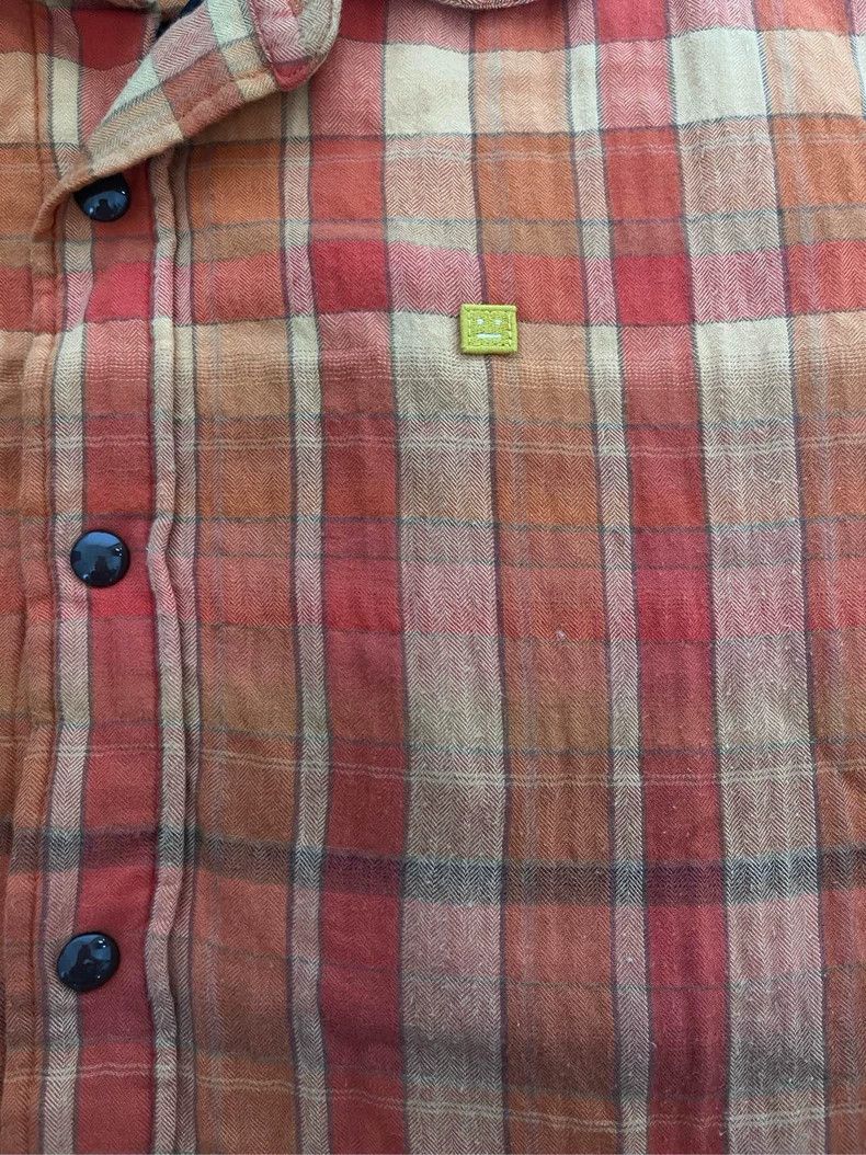 Acne Studios Acne Studios Orange Checkered Cotton Jacket Size US XXS / EU 40 - 3 Thumbnail