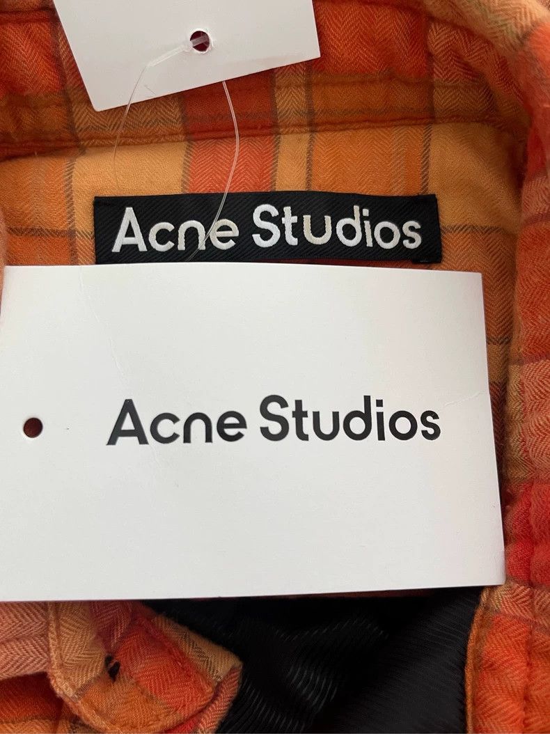 Acne Studios Acne Studios Orange Checkered Cotton Jacket Size US XXS / EU 40 - 6 Thumbnail