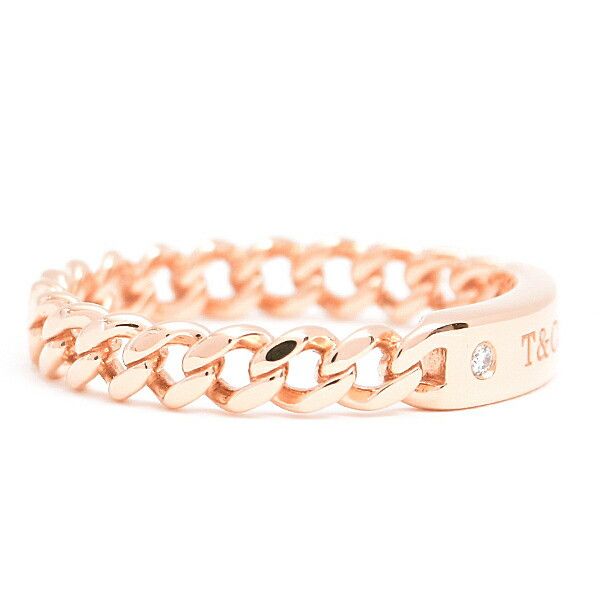 Tiffany & Co. Tiffany & Co Tiffany Micro Link 750PG Ring Leather Ring Size ONE SIZE - 3 Thumbnail