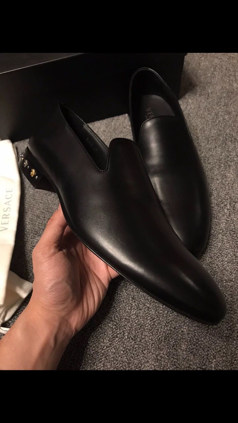 Versace Versace Black Leather Casual Shoes Size 43 Size US 10 / EU 43 - 2 Thumbnail