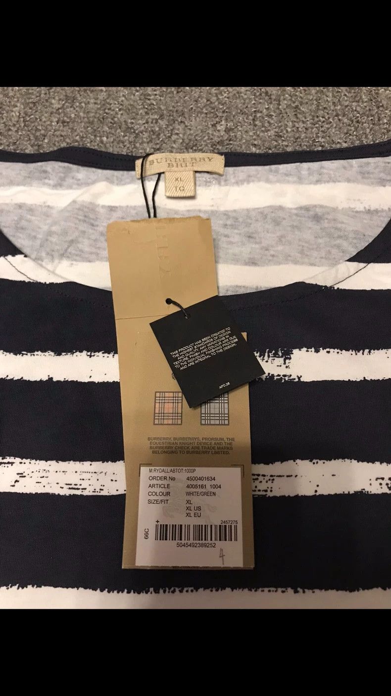 Burberry Burberry Short Sleeve Striped T-Shirt Size US XL / EU 56 / 4 - 4 Thumbnail