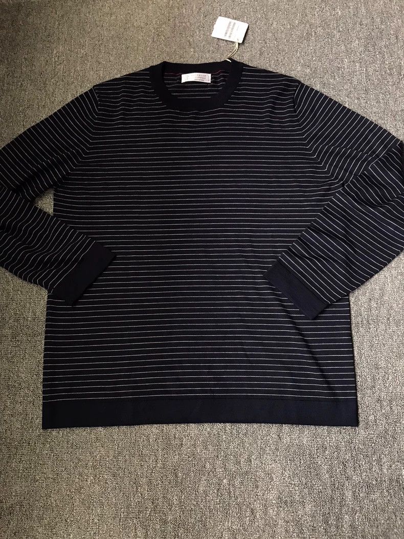 Brunello Cucinelli Brunello Cucinelli Wool Blend Striped Sweater Size US L / EU 52-54 / 3 - 3 Thumbnail