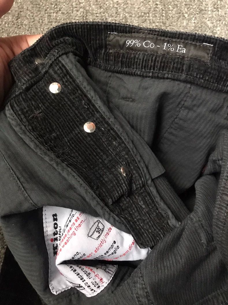 Ermenegildo Zegna Kiton Black Gray Patterned Casual Pants Size US 35 - 3 Thumbnail
