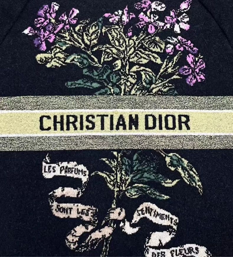 Dior Dior Floral Logo Knit Cashmere Sweater Size US XS / EU 42 / 0 - 5 Thumbnail