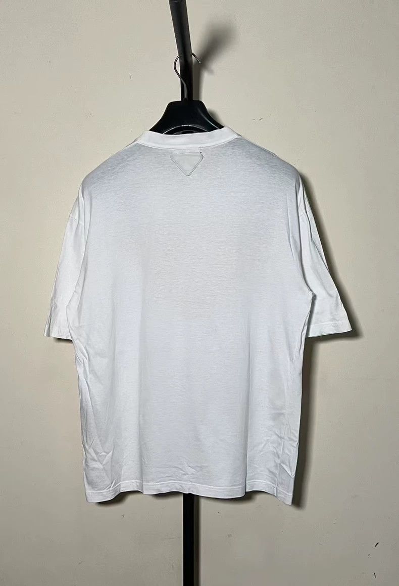 Prada Prada White Short Sleeve T-Shirt with Logo Size US S / EU 44-46 / 1 - 3 Thumbnail