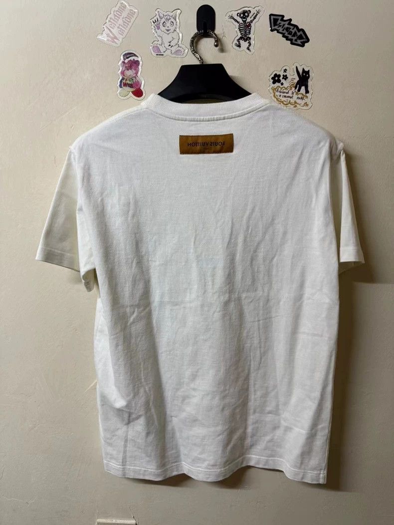 Louis Vuitton Louis Vuitton White Embroidered Logo Short Sleeve Size US M / EU 48-50 / 2 - 2 Thumbnail