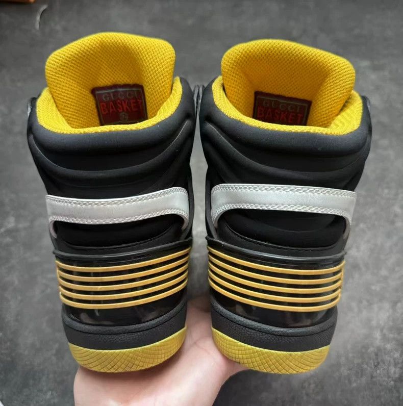 Gucci GUCCI Basket Series Black Yellow High Top Sneakers Size US 8.5 / EU 41-42 - 3 Thumbnail