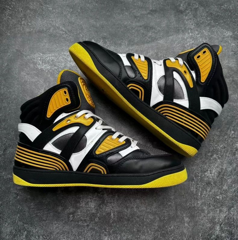 Gucci GUCCI Basket Series Black Yellow High Top Sneakers Size US 8.5 / EU 41-42 - 4 Thumbnail