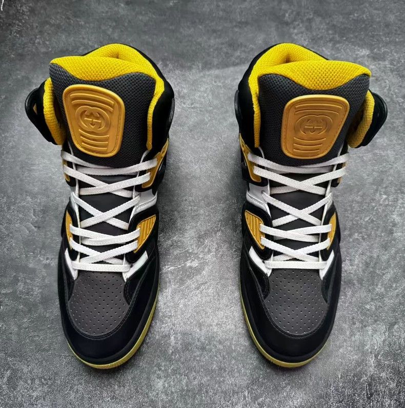 Gucci GUCCI Basket Series Black Yellow High Top Sneakers Size US 8.5 / EU 41-42 - 2 Thumbnail