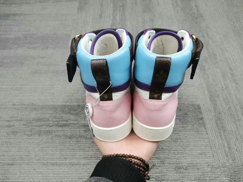 Louis Vuitton Louis Vuitton High-Top Sneakers with Pink-Lavender Design Size US 7 / EU 40 - 3 Thumbnail