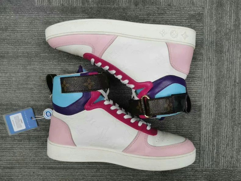 Louis Vuitton Louis Vuitton High-Top Sneakers with Pink-Lavender Design Size US 7 / EU 40 - 4 Thumbnail