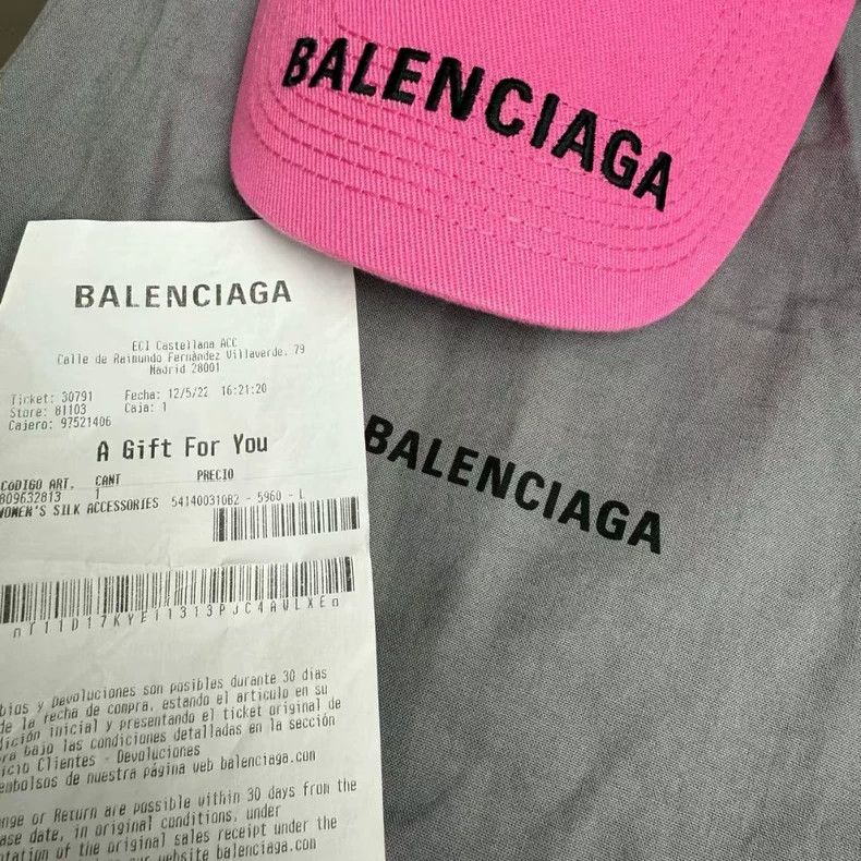 Balenciaga Balenciaga Pink Embroidered Logo Baseball Cap Size ONE SIZE - 3 Thumbnail