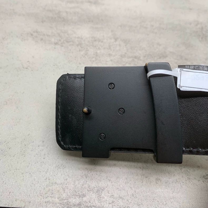 Louis Vuitton Black Checkered Pattern Leather Belt Size ONE SIZE - 7 Thumbnail
