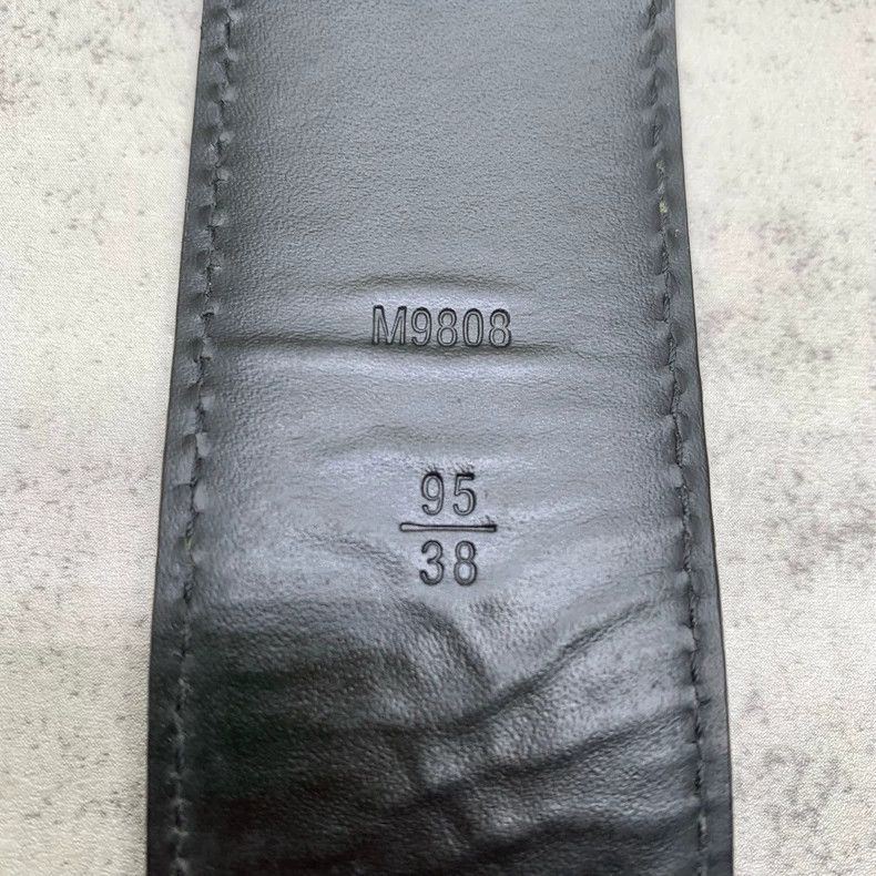 Louis Vuitton Black Checkered Pattern Leather Belt Size ONE SIZE - 6 Thumbnail
