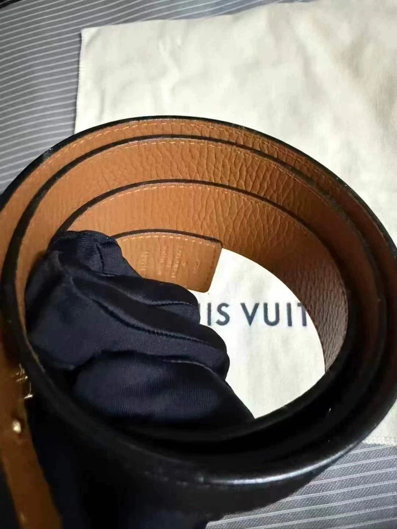 Louis Vuitton Louis Vuitton Calfskin Belt with Gold Buckle Size ONE SIZE - 3 Thumbnail