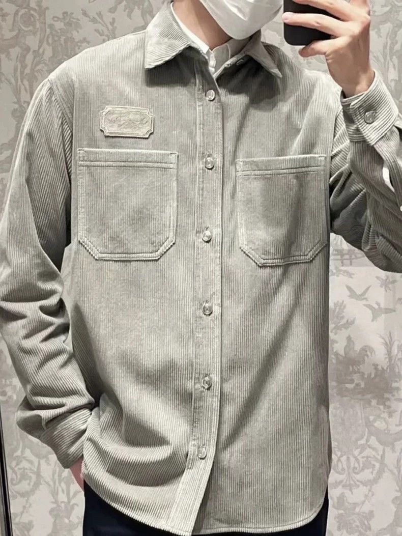 Dior Dior Gray Corduroy Shirt Jacket Size US M / EU 48-50 / 2 - 7 Thumbnail
