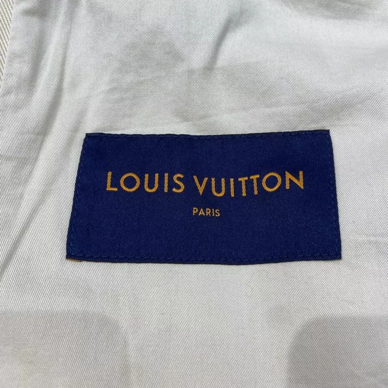 Louis Vuitton Beige Embossed Denim Jacket with Removable Collar Size US XXL / EU 58 / 5 - 5 Thumbnail