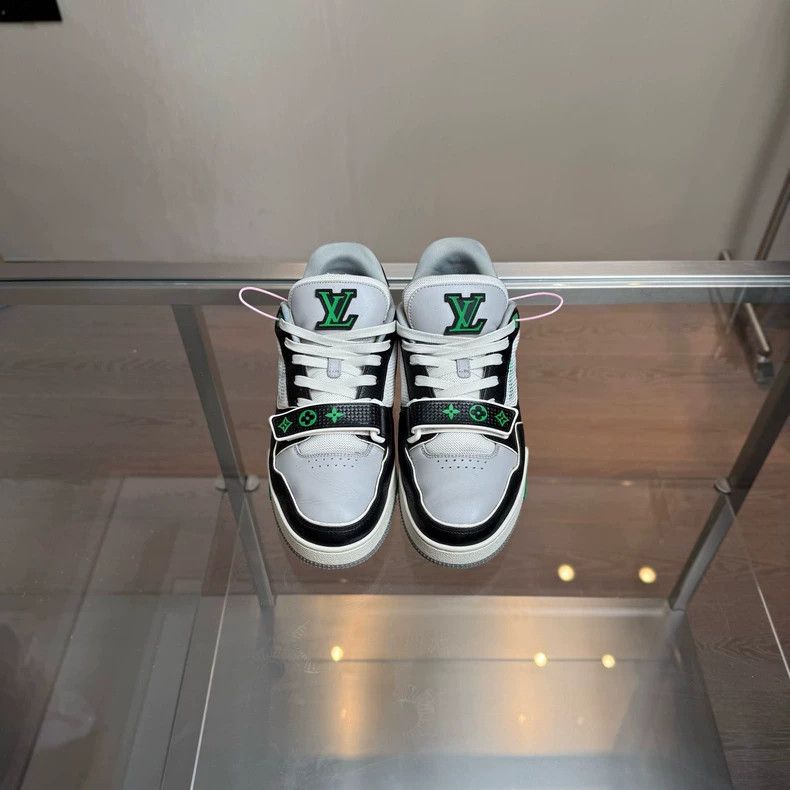 Louis Vuitton Louis Vuitton Lv Trainer Black Green Sneakers Size US 8 / EU 41 - 6 Thumbnail