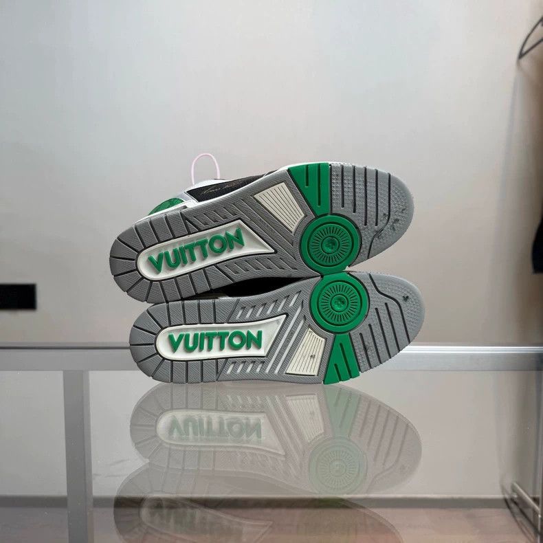 Louis Vuitton Louis Vuitton Lv Trainer Black Green Sneakers Size US 8 / EU 41 - 7 Thumbnail