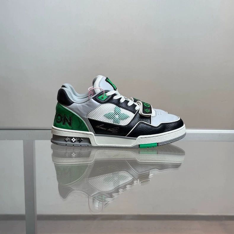Louis Vuitton Louis Vuitton Lv Trainer Black Green Sneakers Size US 8 / EU 41 - 3 Thumbnail