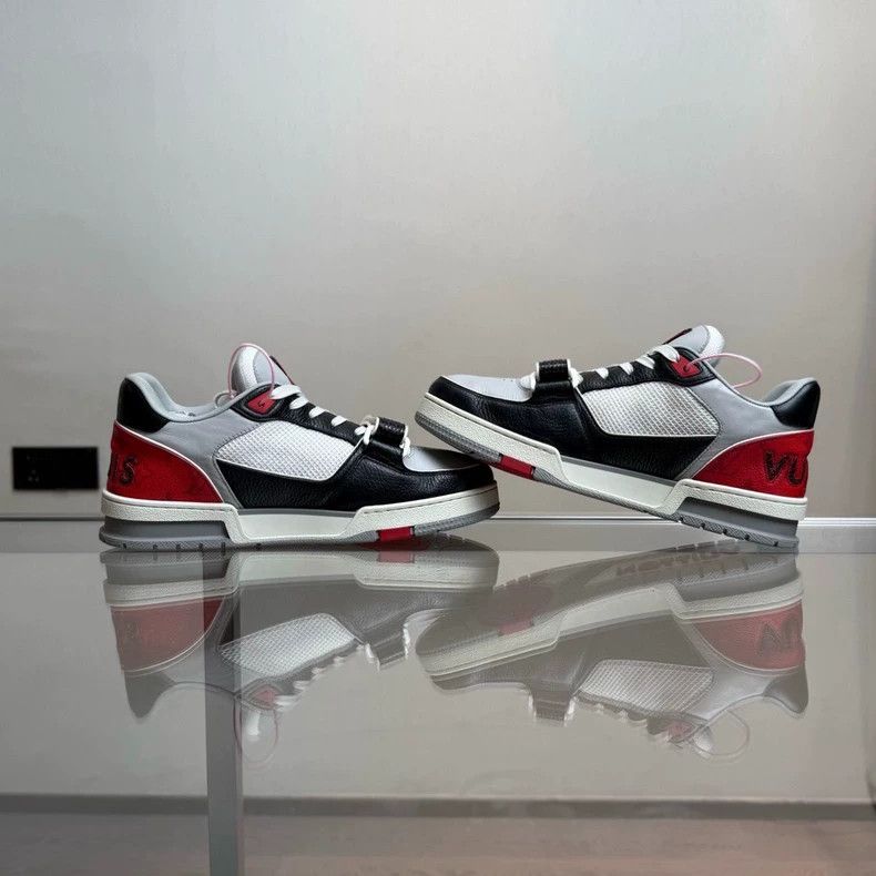 Louis Vuitton Louis Vuitton LV Trainer Black Red Sneakers Size US 8 / EU 41 - 5 Thumbnail
