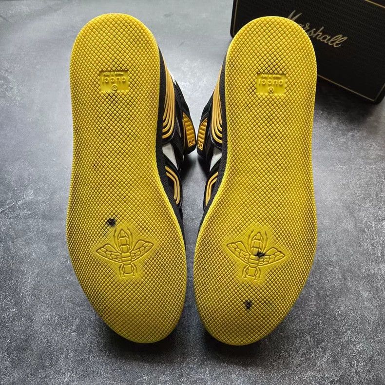 Gucci GUCCI Basket High-Top Sneakers Black Yellow Size US 7.5 / EU 40-41 - 7 Thumbnail