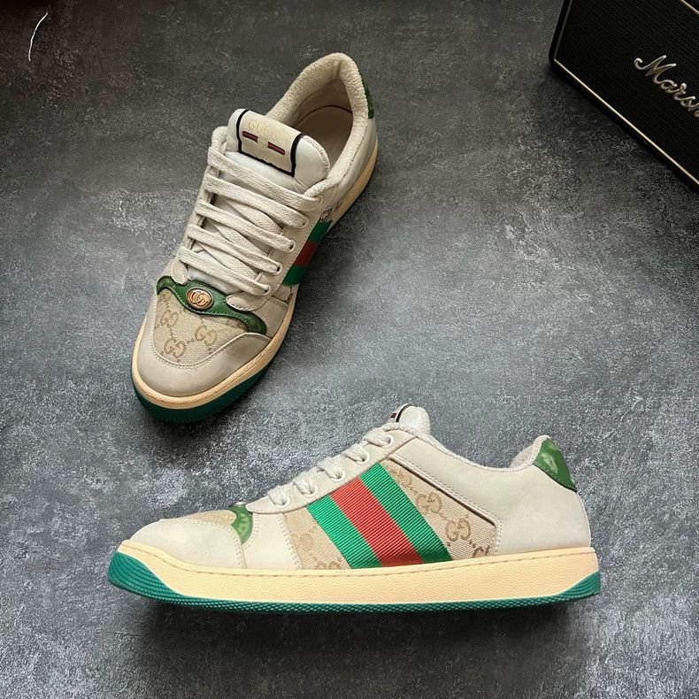 Gucci Distressed Enamel Sneakers Size 8