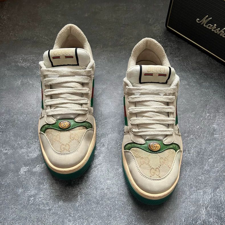 Gucci Distressed Enamel Sneakers Size 8