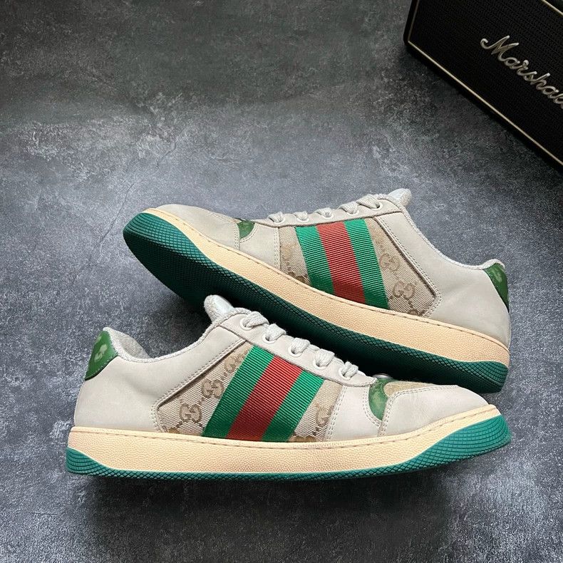 Gucci Distressed Enamel Sneakers Size 8